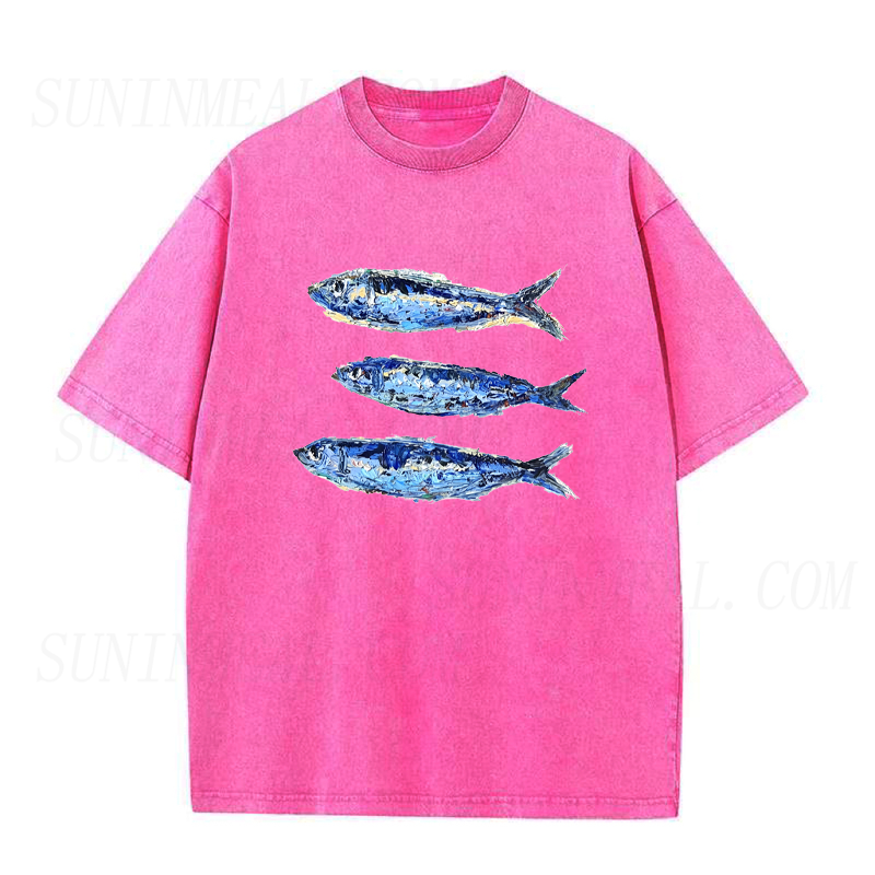 Oil Painting Style Sardines Unisex Tee