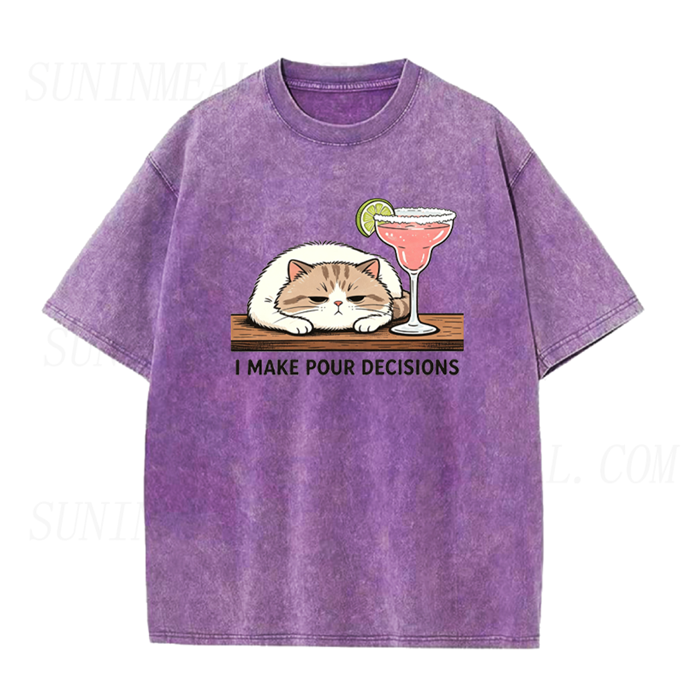Margarita Cat I Make Pour Decisions Unisex Tee