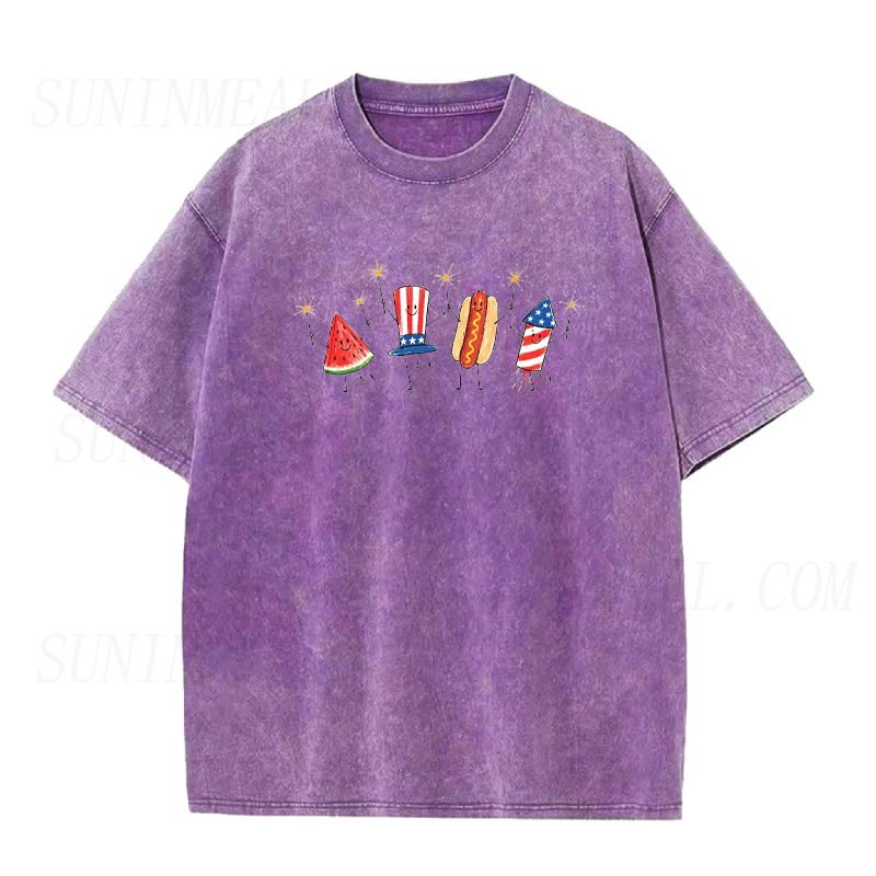 Fourth of July Crew Watermelon Hot Dogs & Fireworks Unisex Tee