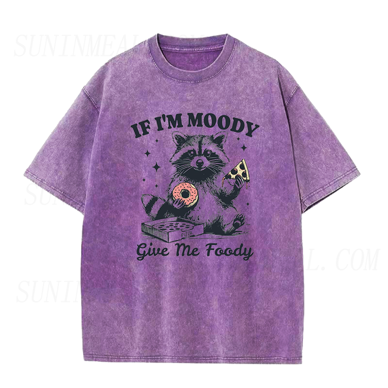 Retro Raccoon If I'm Moody Give Me Foody Unisex Tee