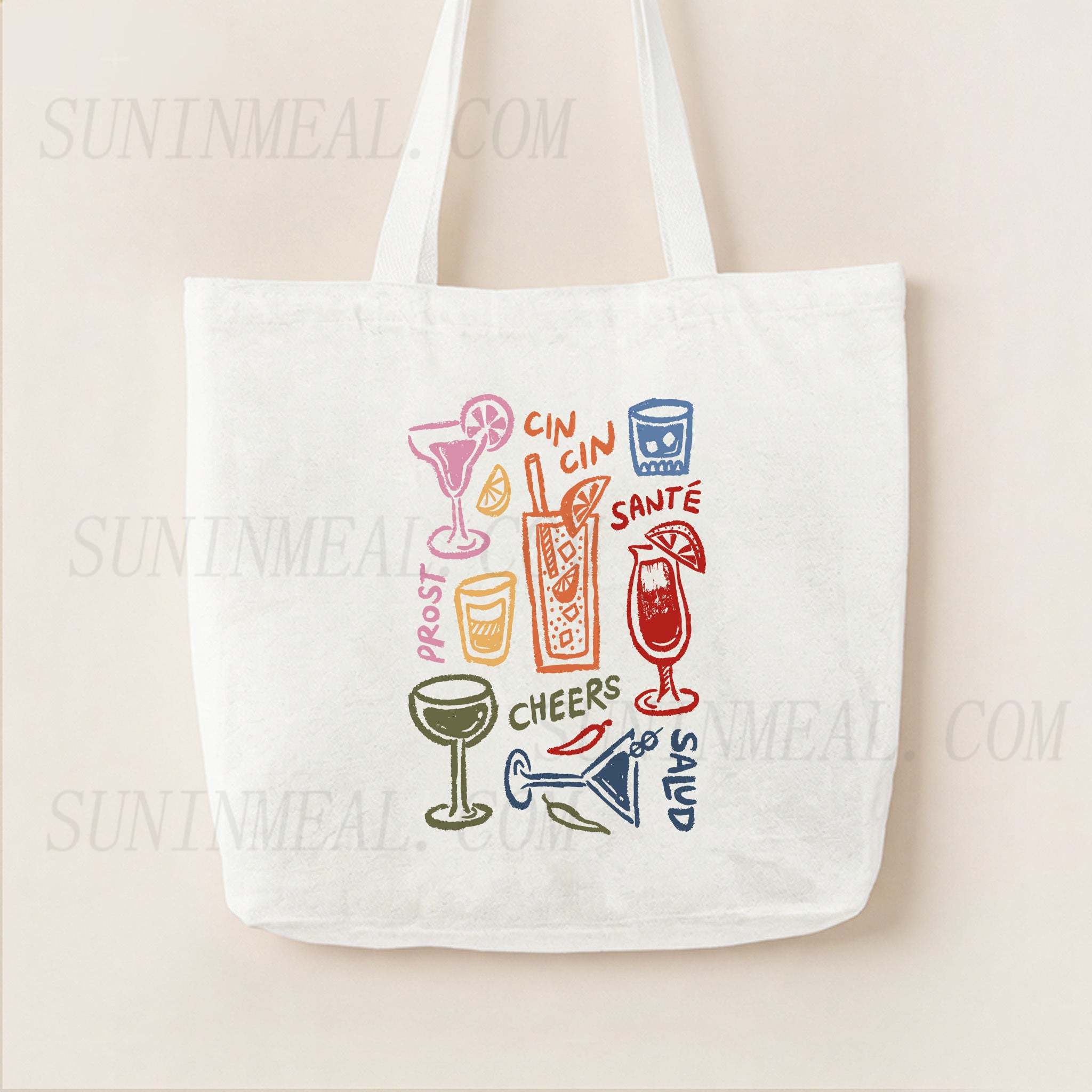 Wine Glasses Drink Canvas Tote Bag