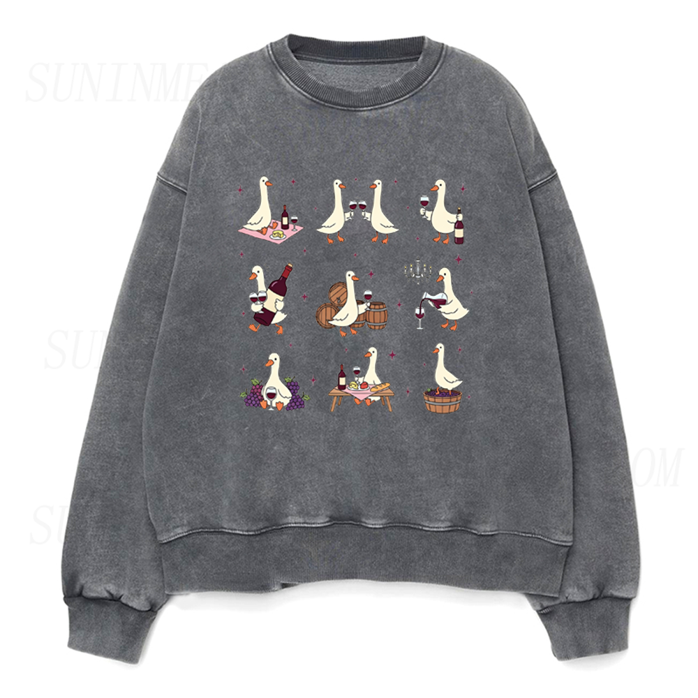 Silly Goose Wine Lover Unisex Crewneck Sweatshirt