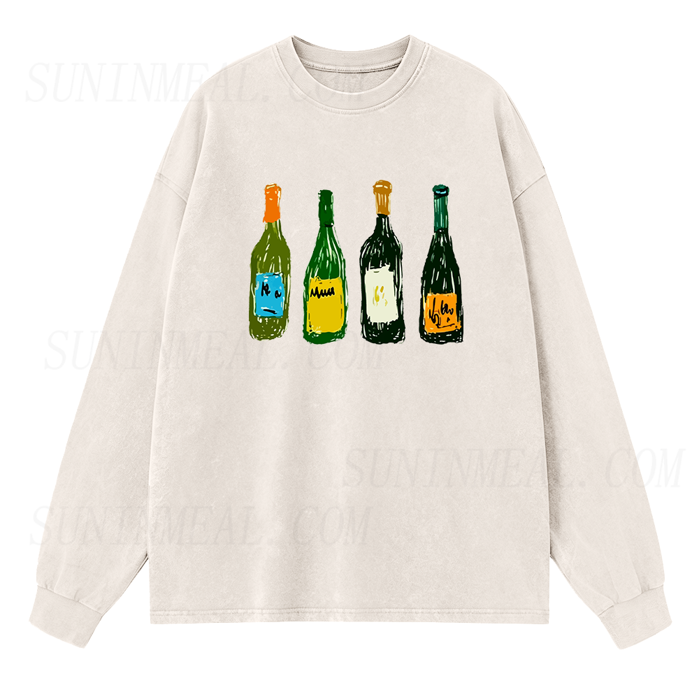 Wine Bottles Long Sleeve Unisex Tee