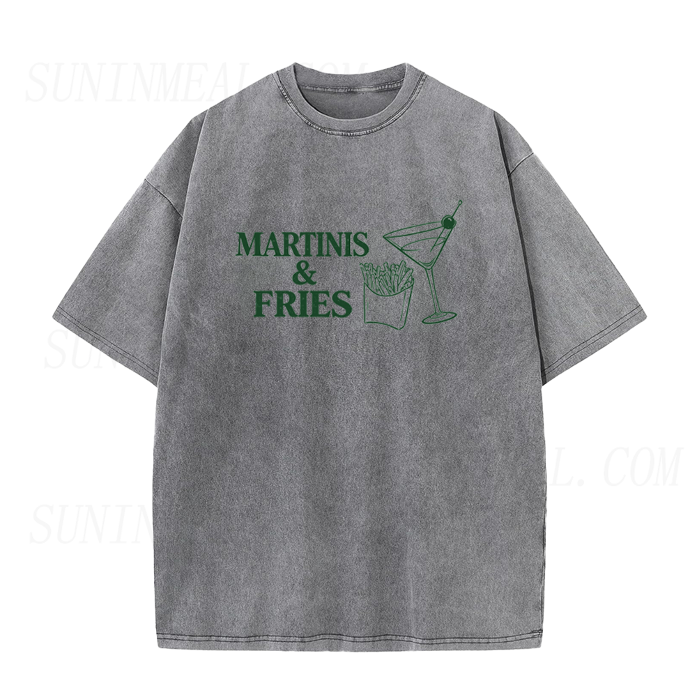 Funny Martinis and Fries Unisex Tee
