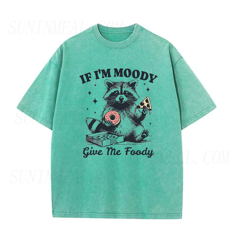 Retro Raccoon If I'm Moody Give Me Foody Unisex Tee