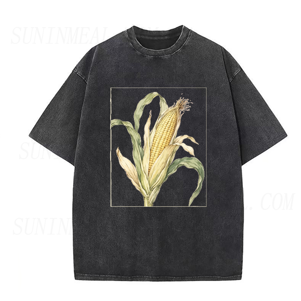 Vintage Botanical Corn Ear Illustration Unisex Tee