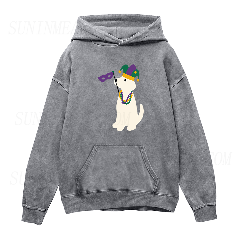 Dog Mardi Gras Flag Unisex Hoodie