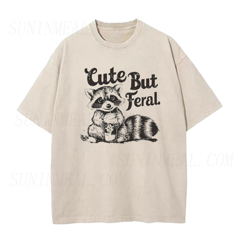 Cute But Feral Raccoon Tee