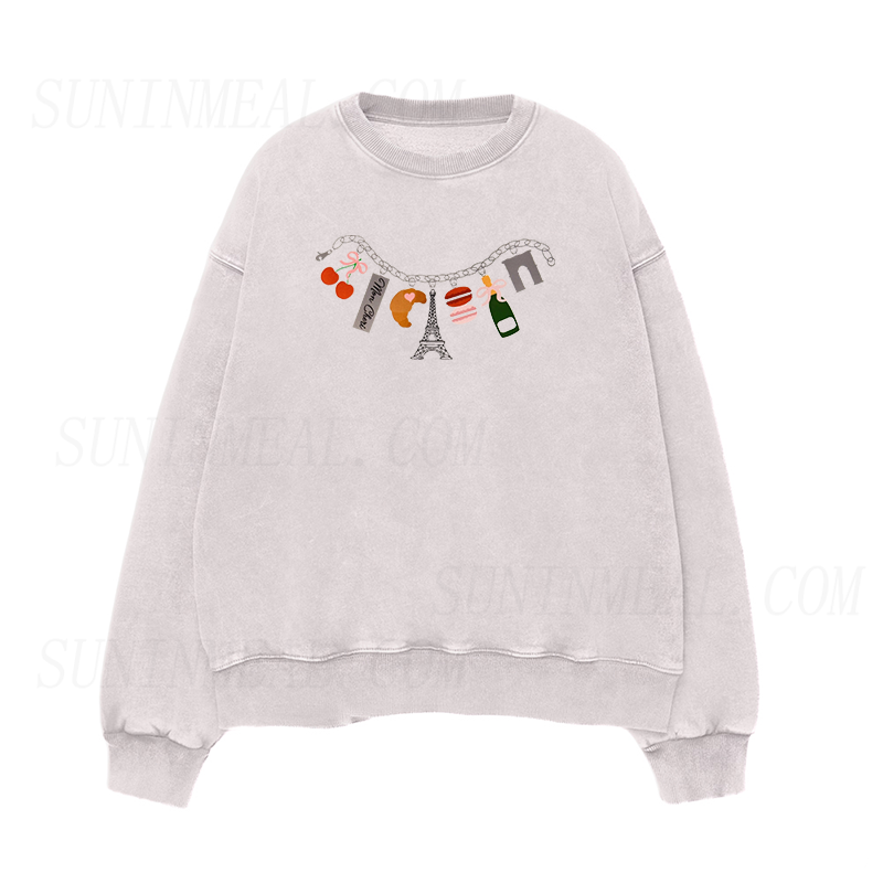 Paris Charm Bracelet Unisex Crewneck Sweatshirt