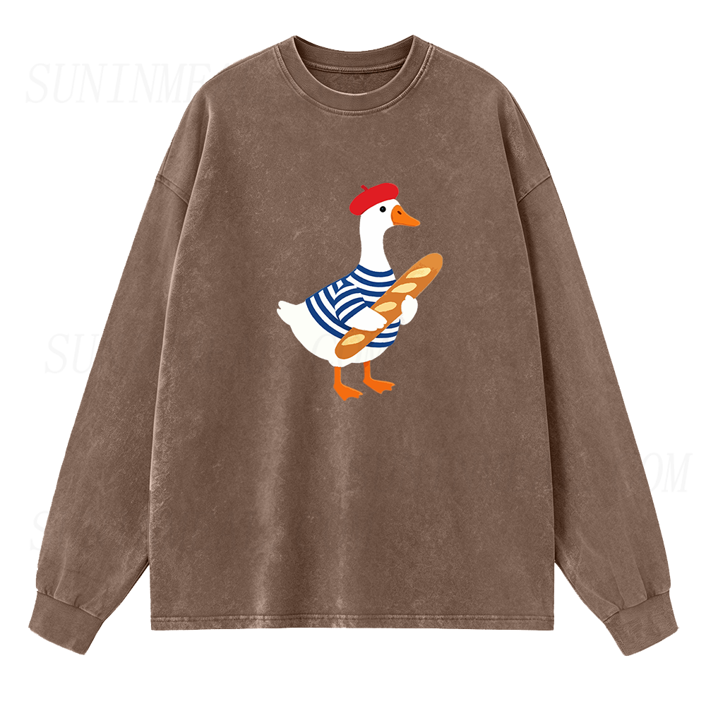Baguette French Goose Long Sleeve Unisex Tee