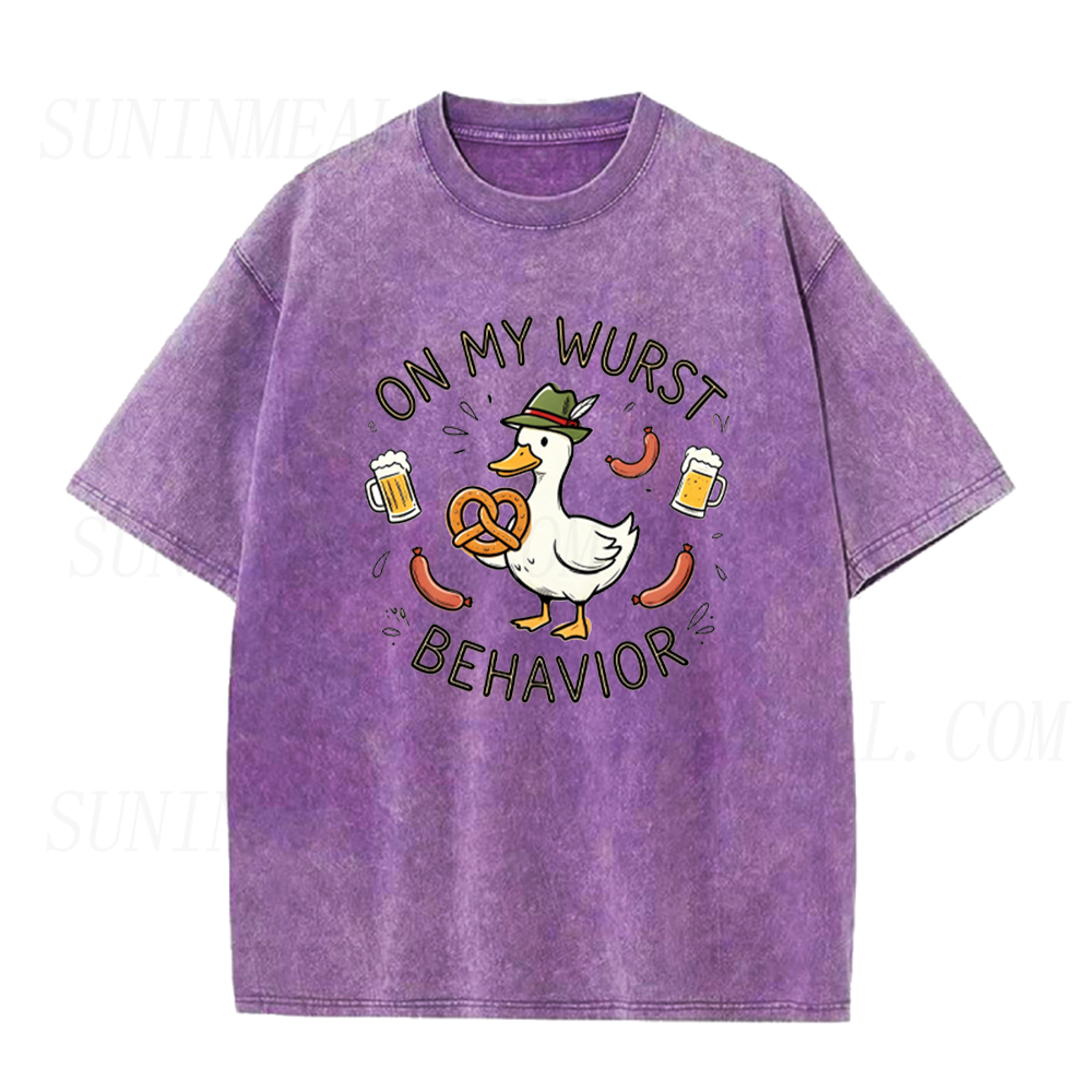On My Wurst Behavior Goose Oktoberfest Unisex Tee