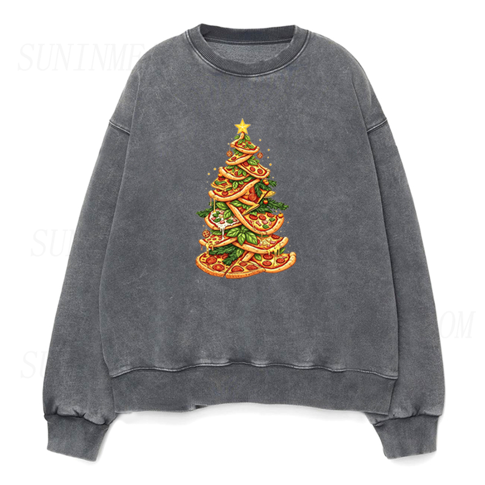 Pizza Christmas Tree Unisex Crewneck Sweatshirt