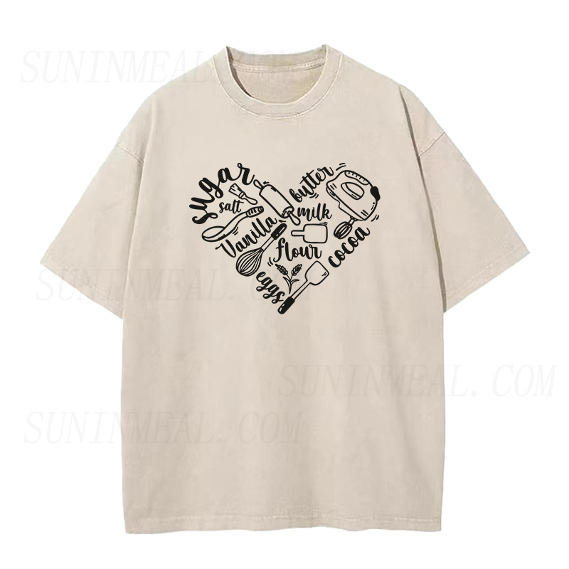 I Love Baking ハート ユニセックス Tシャツ