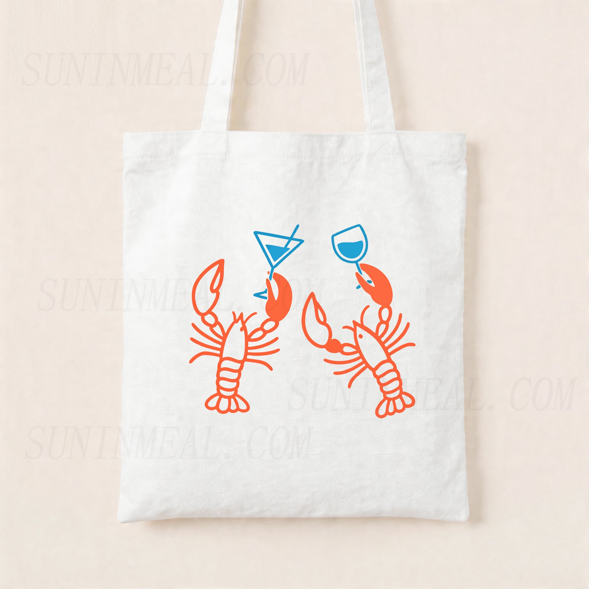 Martini Lobster Canvas Tote Bag