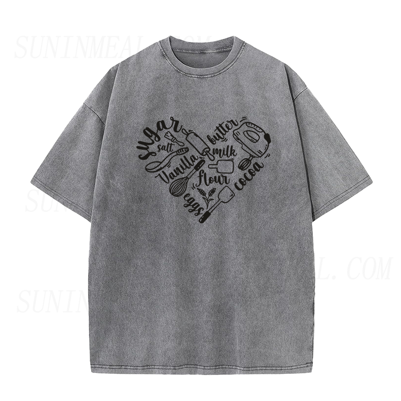 I Love Baking ハート ユニセックス Tシャツ