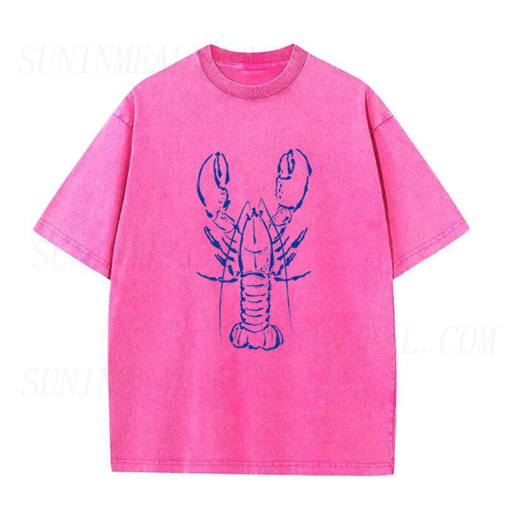 Retro Line Art Lobster Unisex Tee