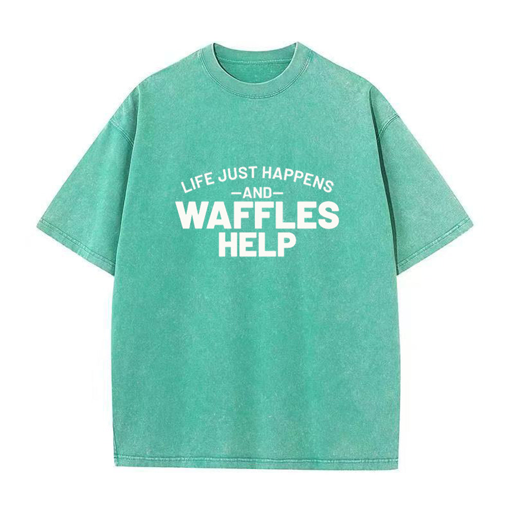 life just happens and waffles help Unisex Tee