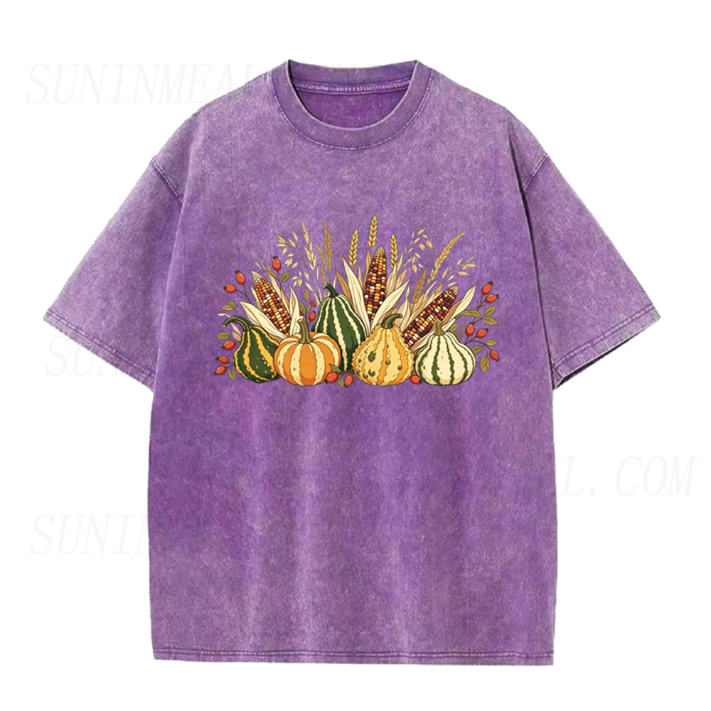 Harvest Pumpkin & Corn Autumn Unisex Tee