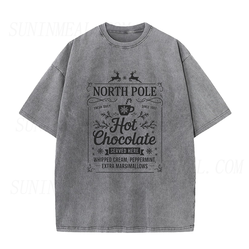 North Pole Hot Chocolate Christmas Unisex Tee