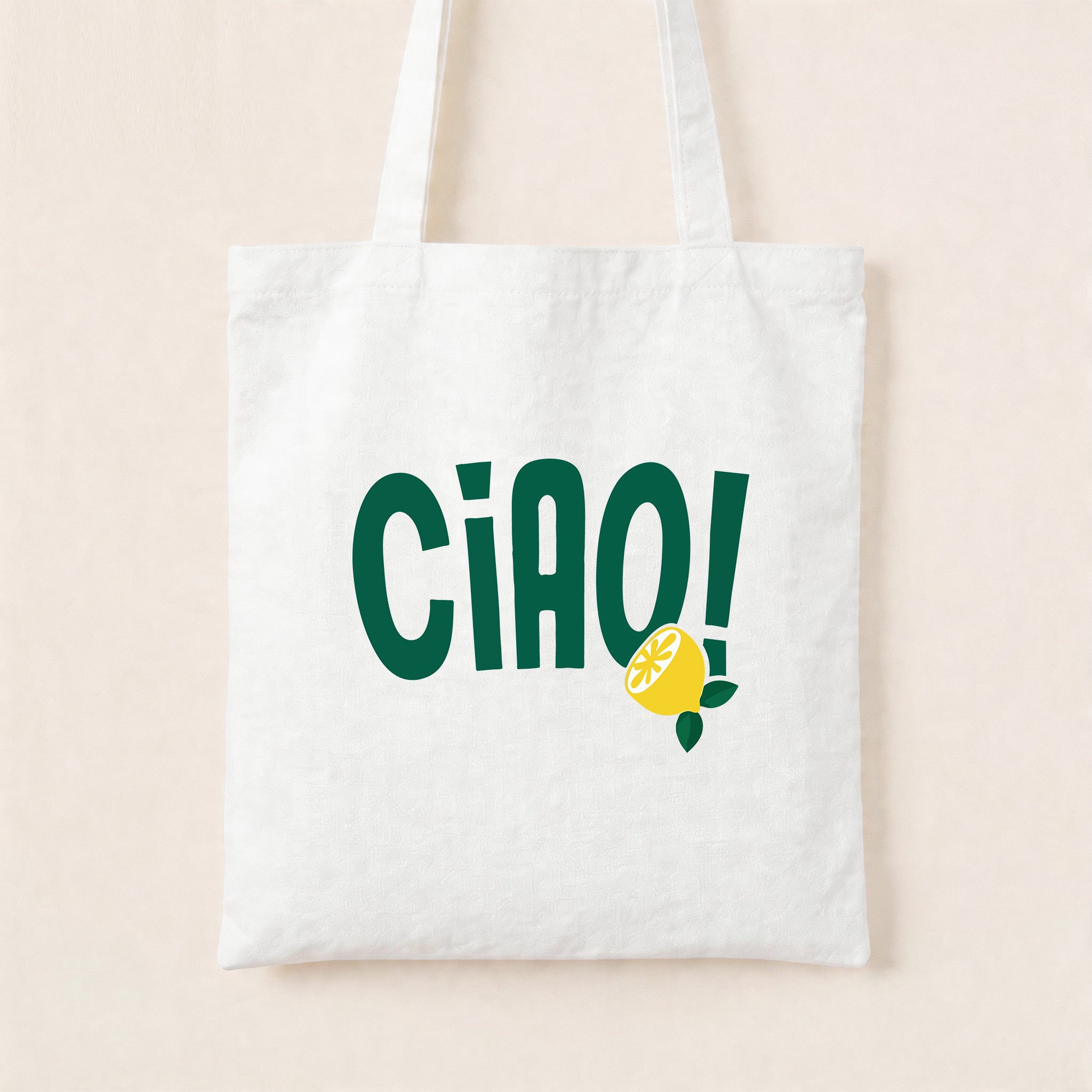 Retro Ciao Italian Lemon Canvas Tote Bag