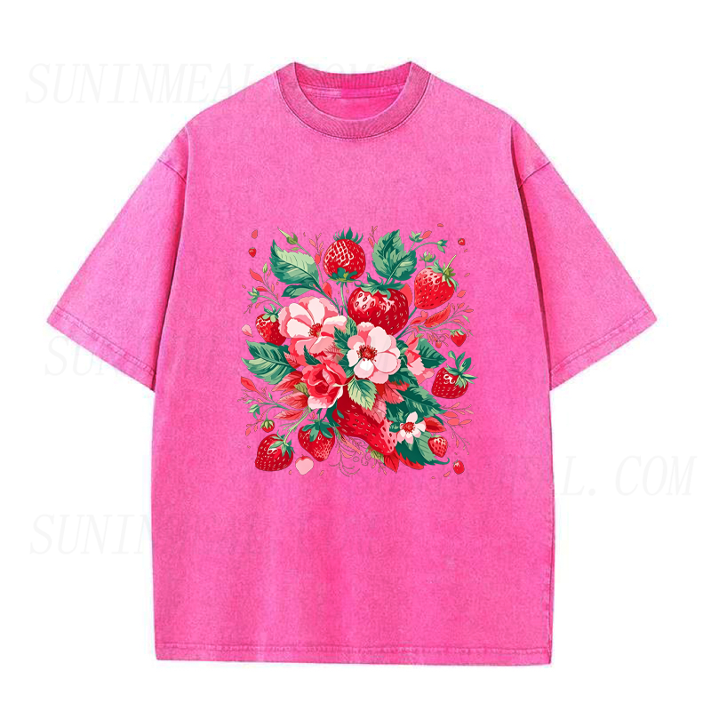 Strawberry & Floral Bouquet Unisex Tee