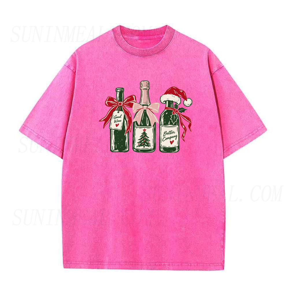 Christmas Wine Bottles Unisex Tee