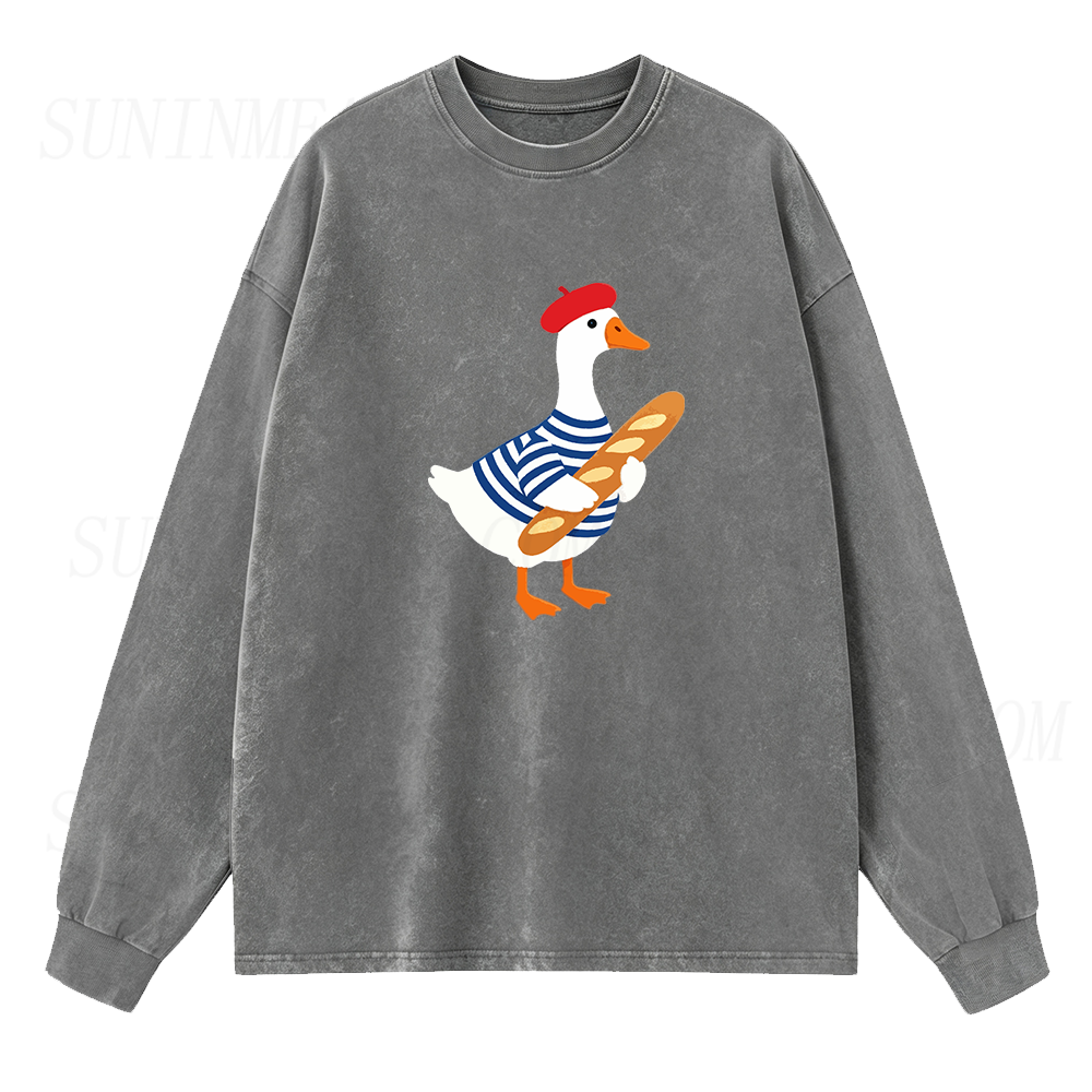 Baguette French Goose Long Sleeve Unisex Tee
