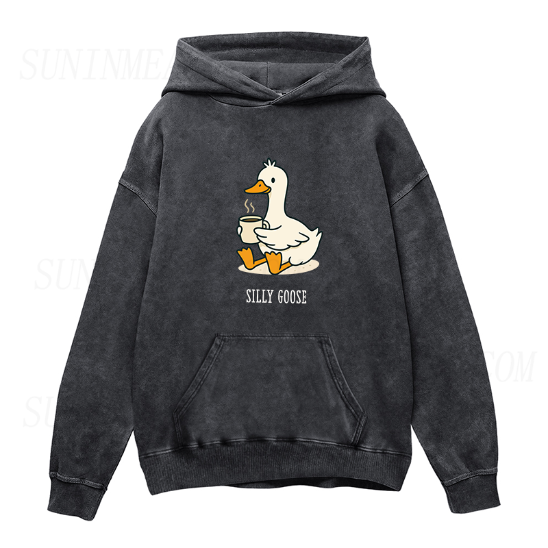 Funny Goose with Coffee Unisex Hoodie