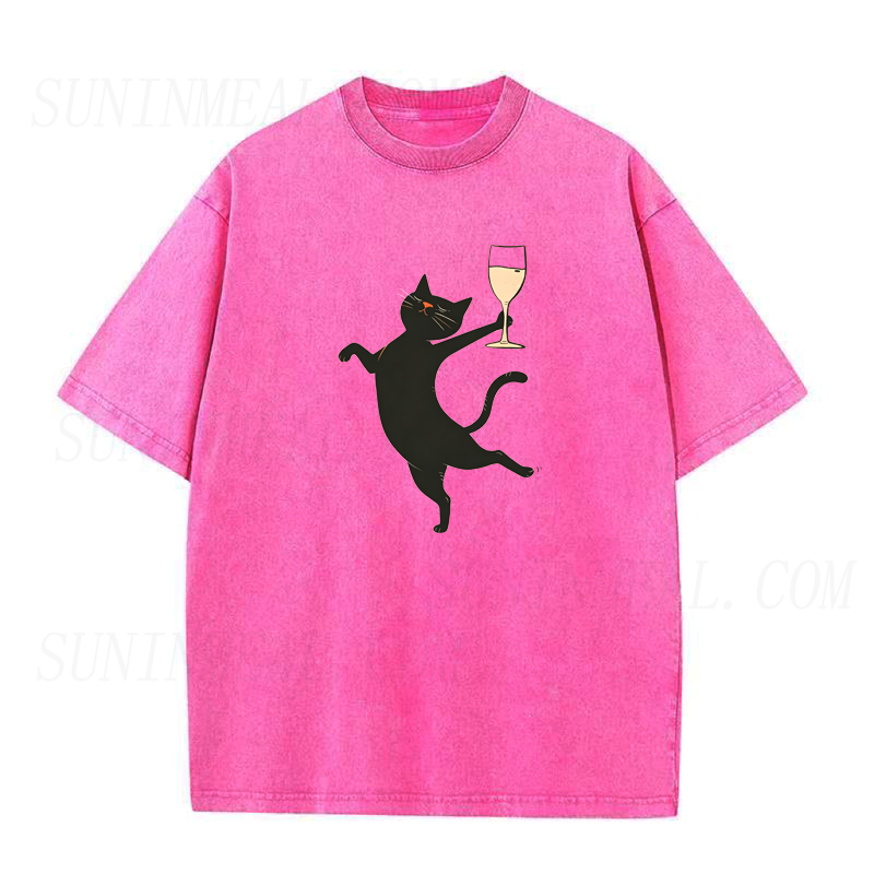 Black Cat Wine Unisex Tee