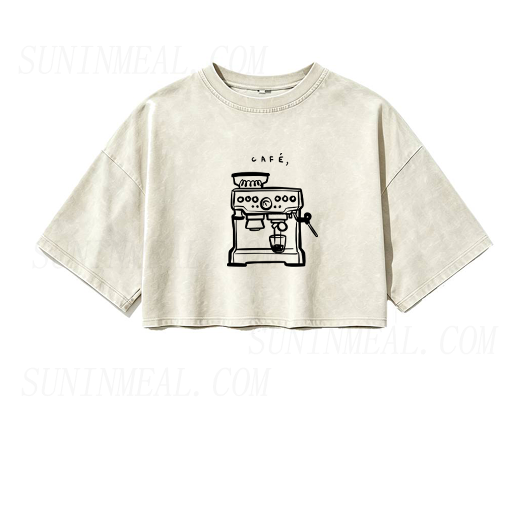 Cafe Mon Amour Oversized Crop Tee