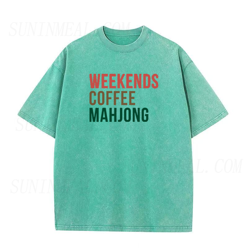 Weekends Coffee Mahjong Unisex Tee