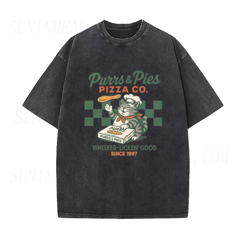 Funny Cat Pizza Unisex Tee