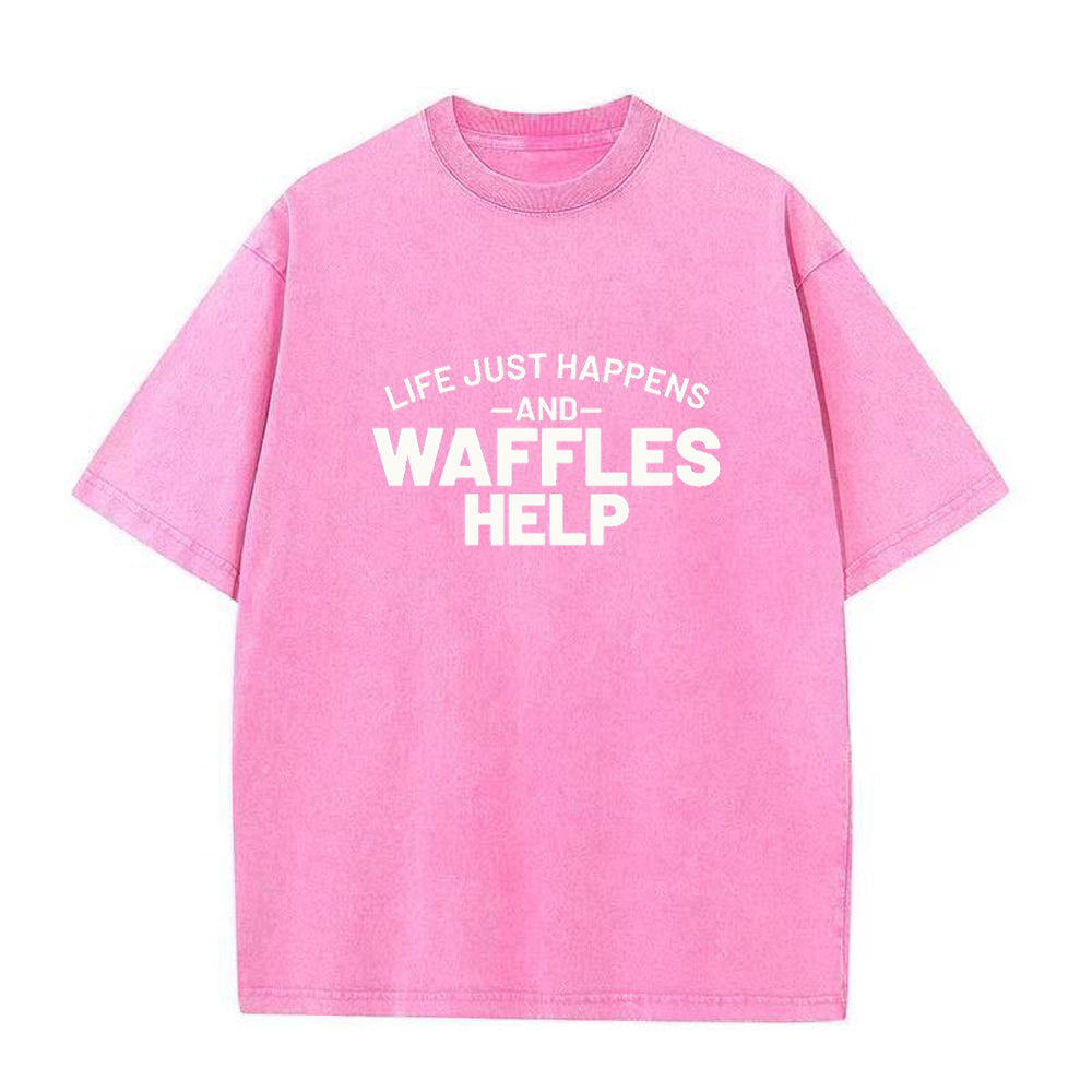 life just happens and waffles help Unisex Tee