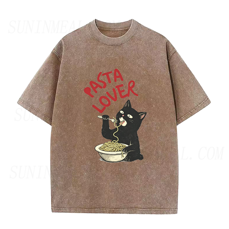 Cat Eating Spaghetti Unisex Tee