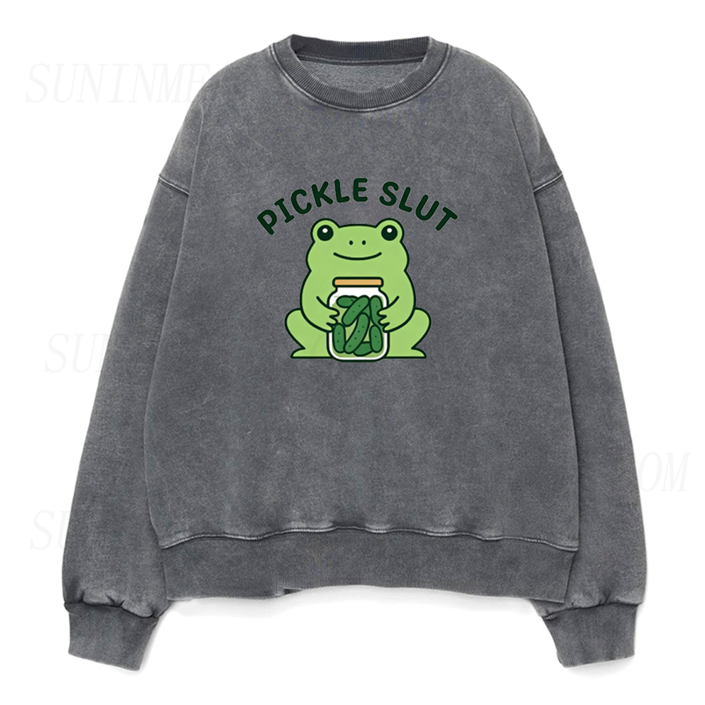 Pickle Slut Frog Unisex Crewneck Sweatshirt