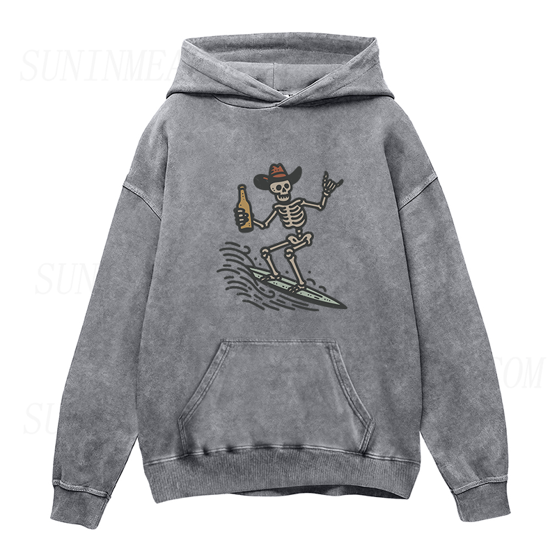 Vintage Surfer Skeleton Unisex Hoodie