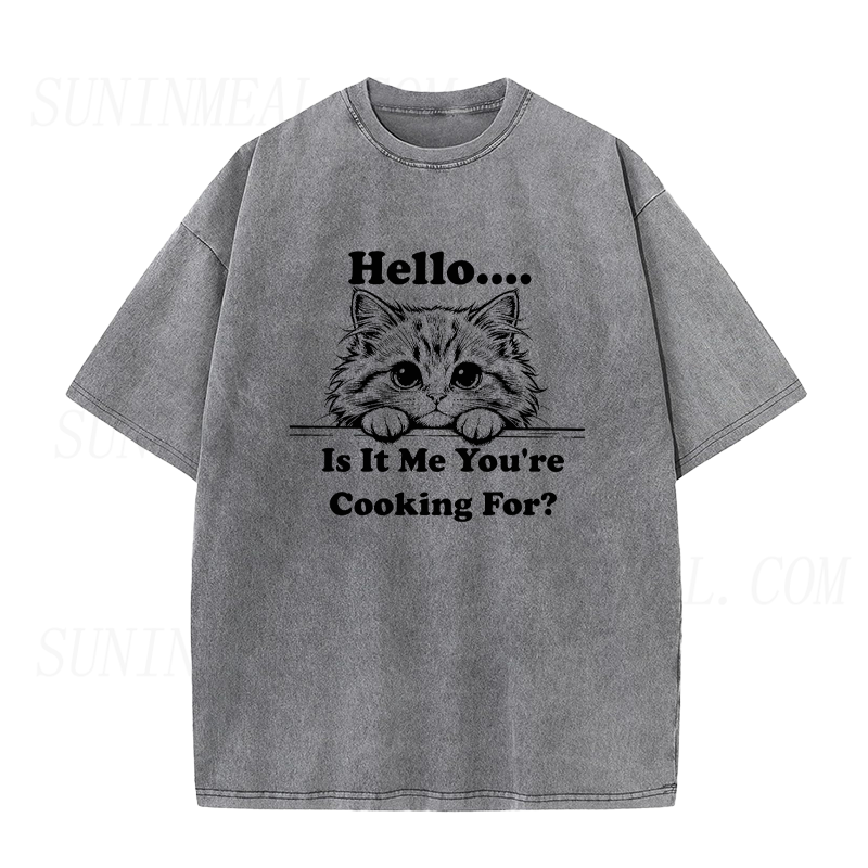 Hello Is It Me You're Cooking For Cute Cat Unisex Tee