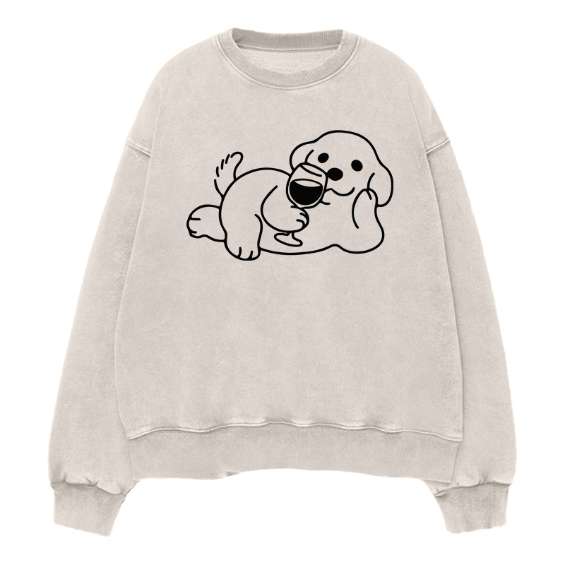 Wine Dog Unisex Crewneck Sweatshirt
