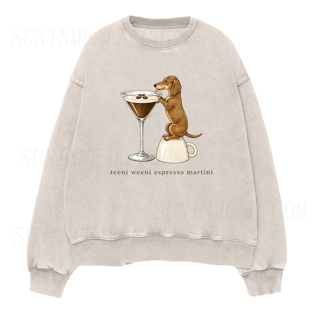 Dachshund Espresso Martini Unisex Crewneck Sweatshirt
