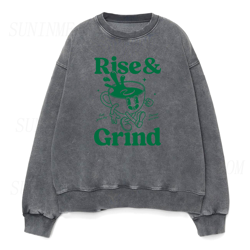 Rise and grind green coffee Unisex Crewneck Sweatshirt