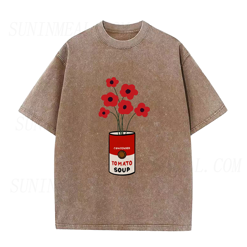 Tomato Soup Can with Poppies Unisex Tee