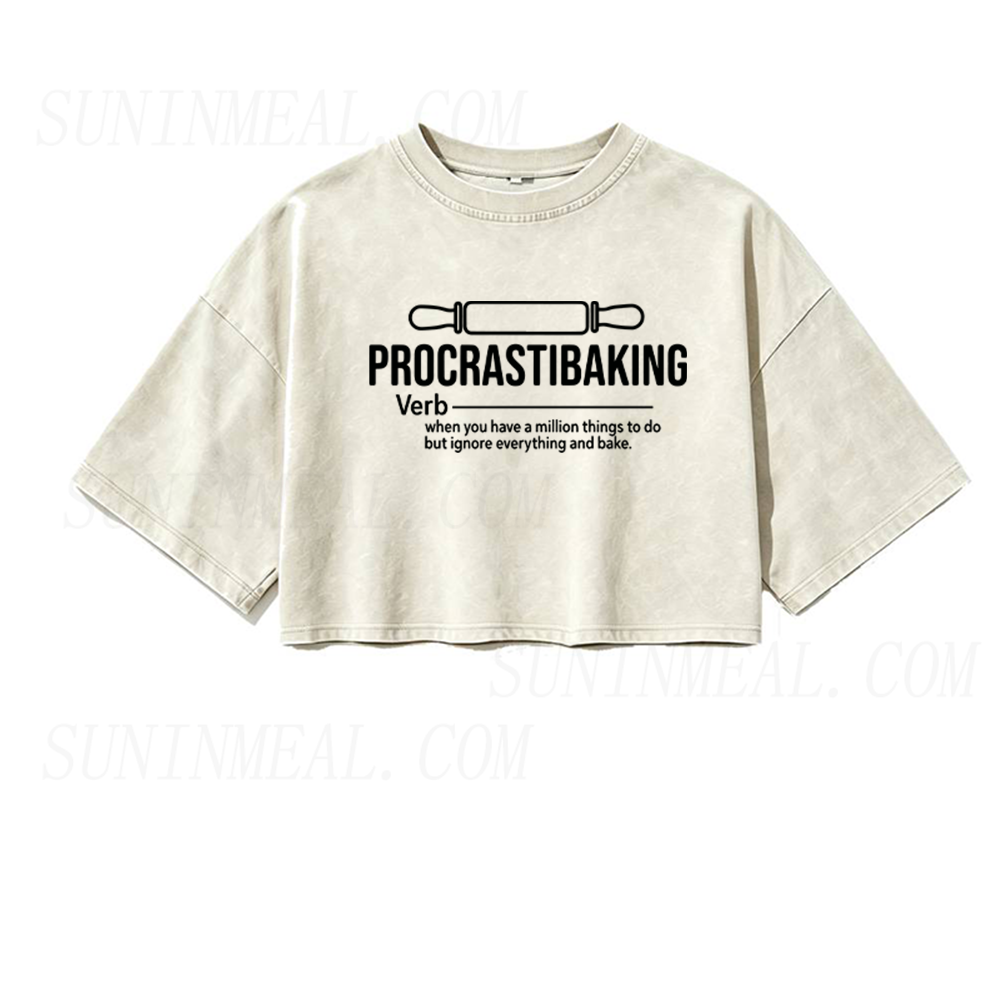 Procrastibaking Oversized Crop Tee