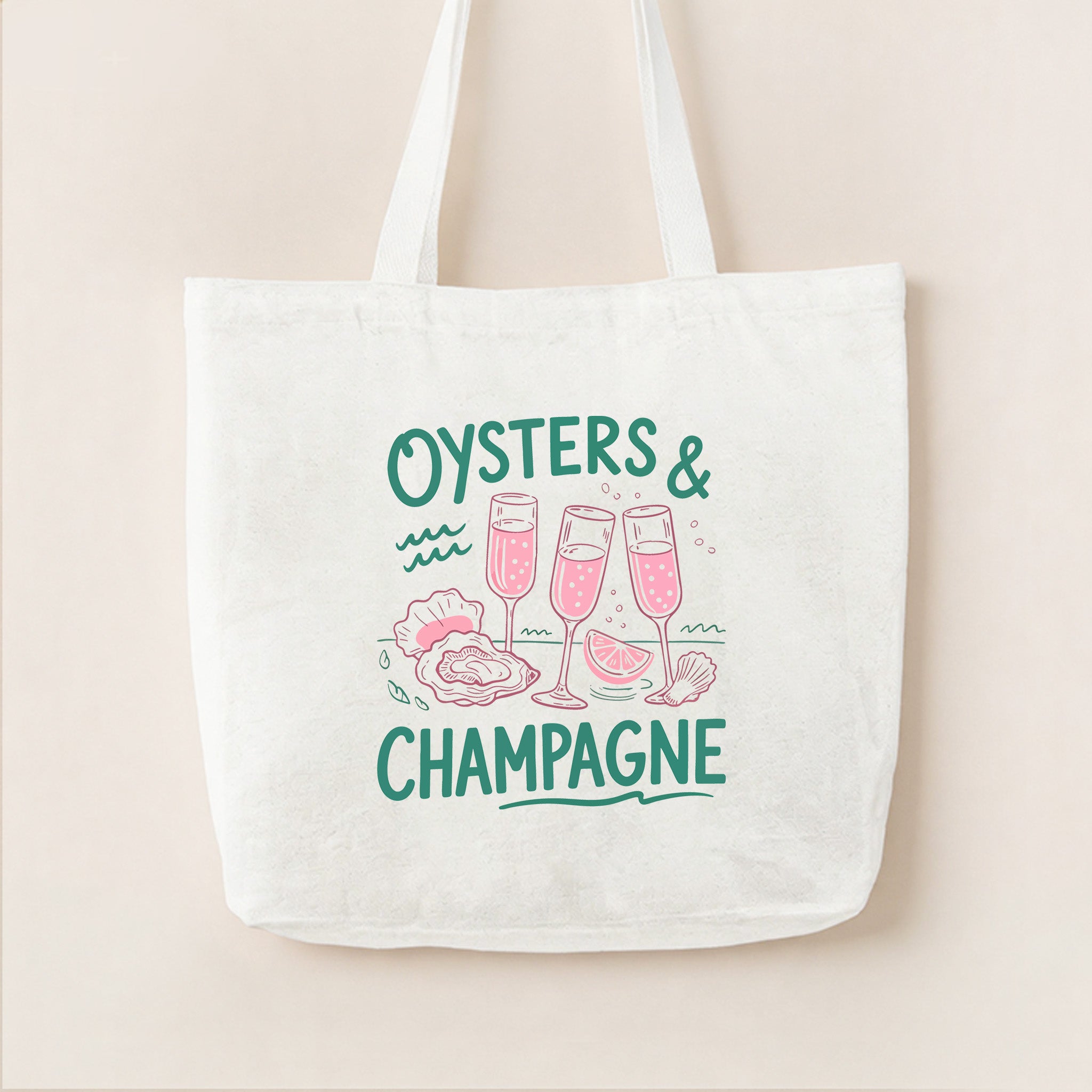 Oysters and Champagne Canvas Tote Bag