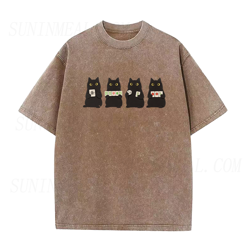 Mahjong Black Cat Unisex Tee