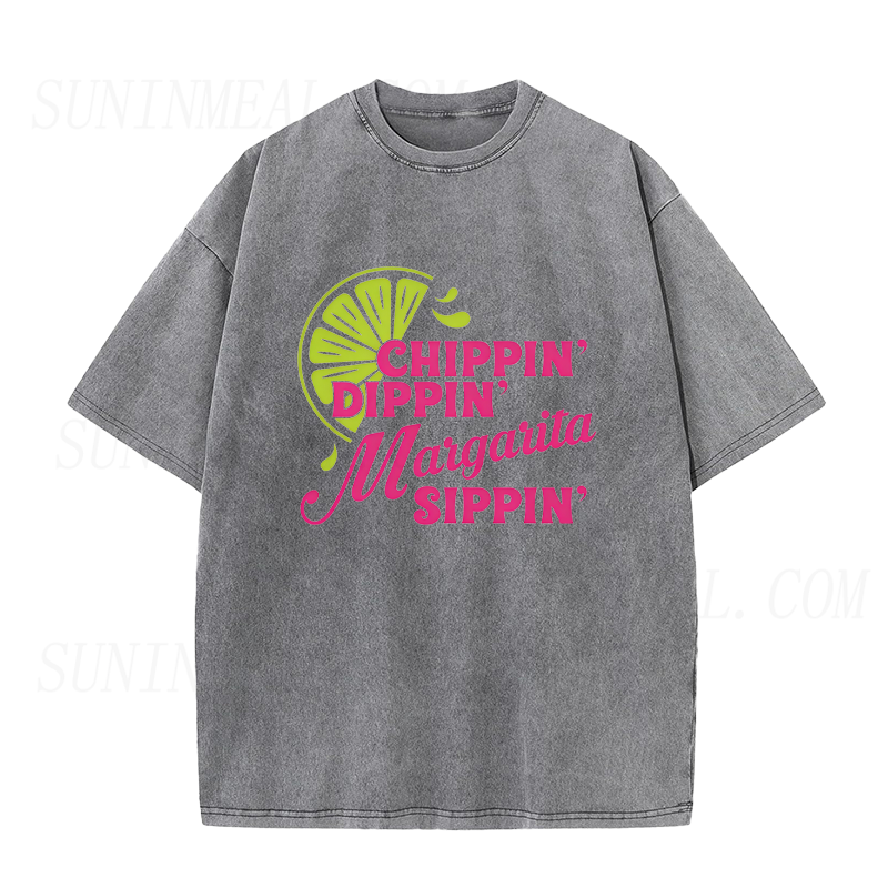 Dippin Chips Sippin Margaritas Unisex Tee