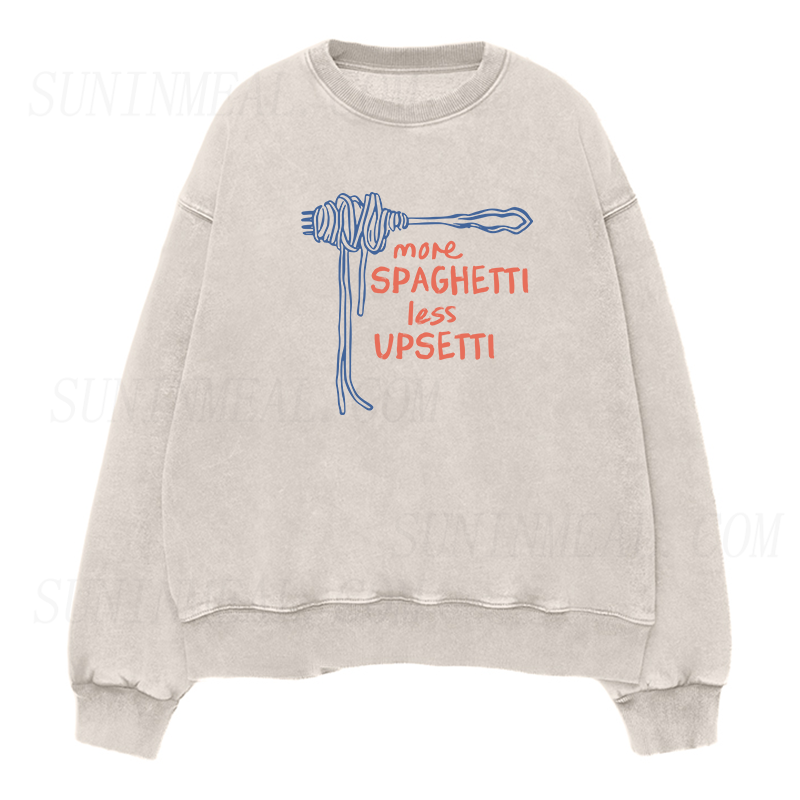 More Spaghetti Less Upsetti Unisex Crewneck Sweatshirt