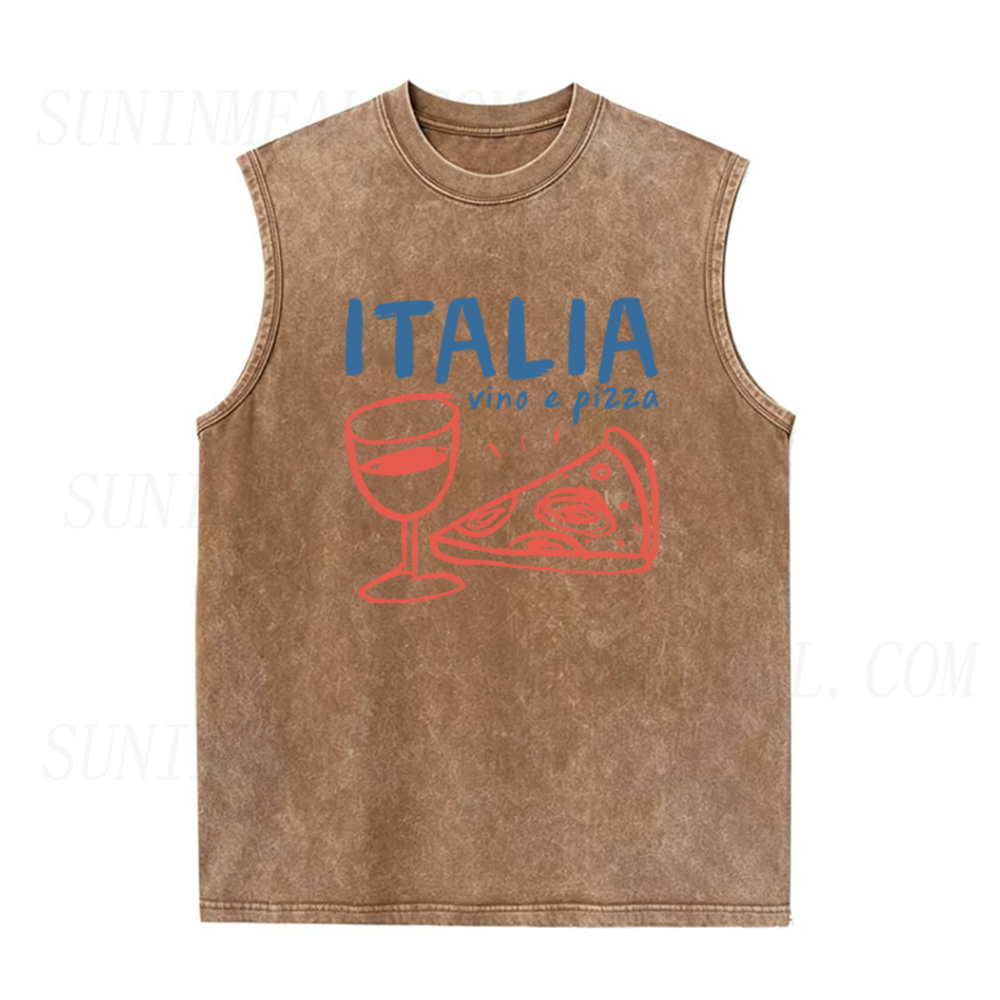 Italy Vino E Pizza Unisex Tank Top