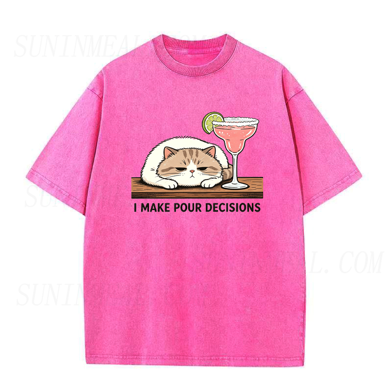 Margarita Cat I Make Pour Decisions Unisex Tee