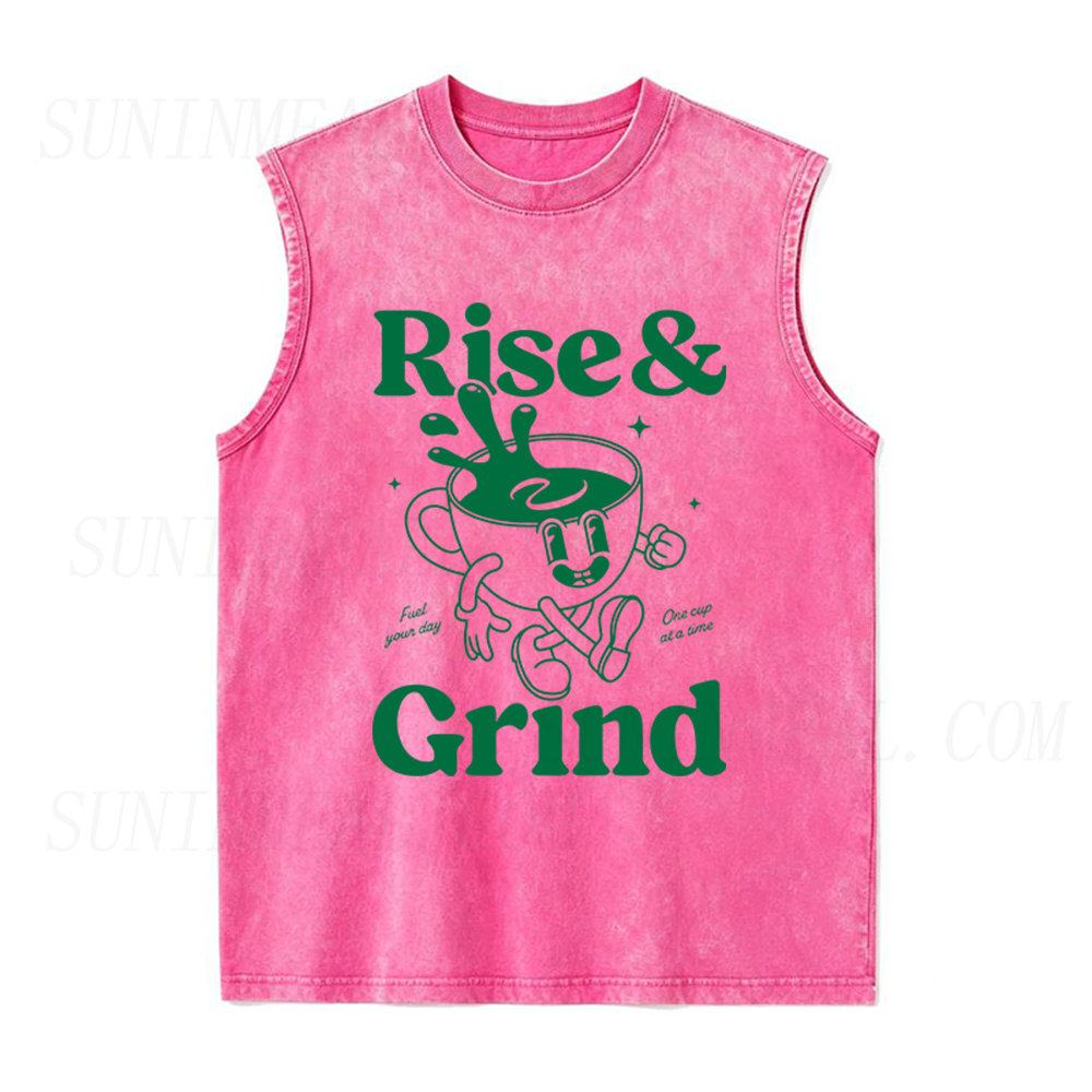 Rise and Grind Green Coffee Unisex Tank Top