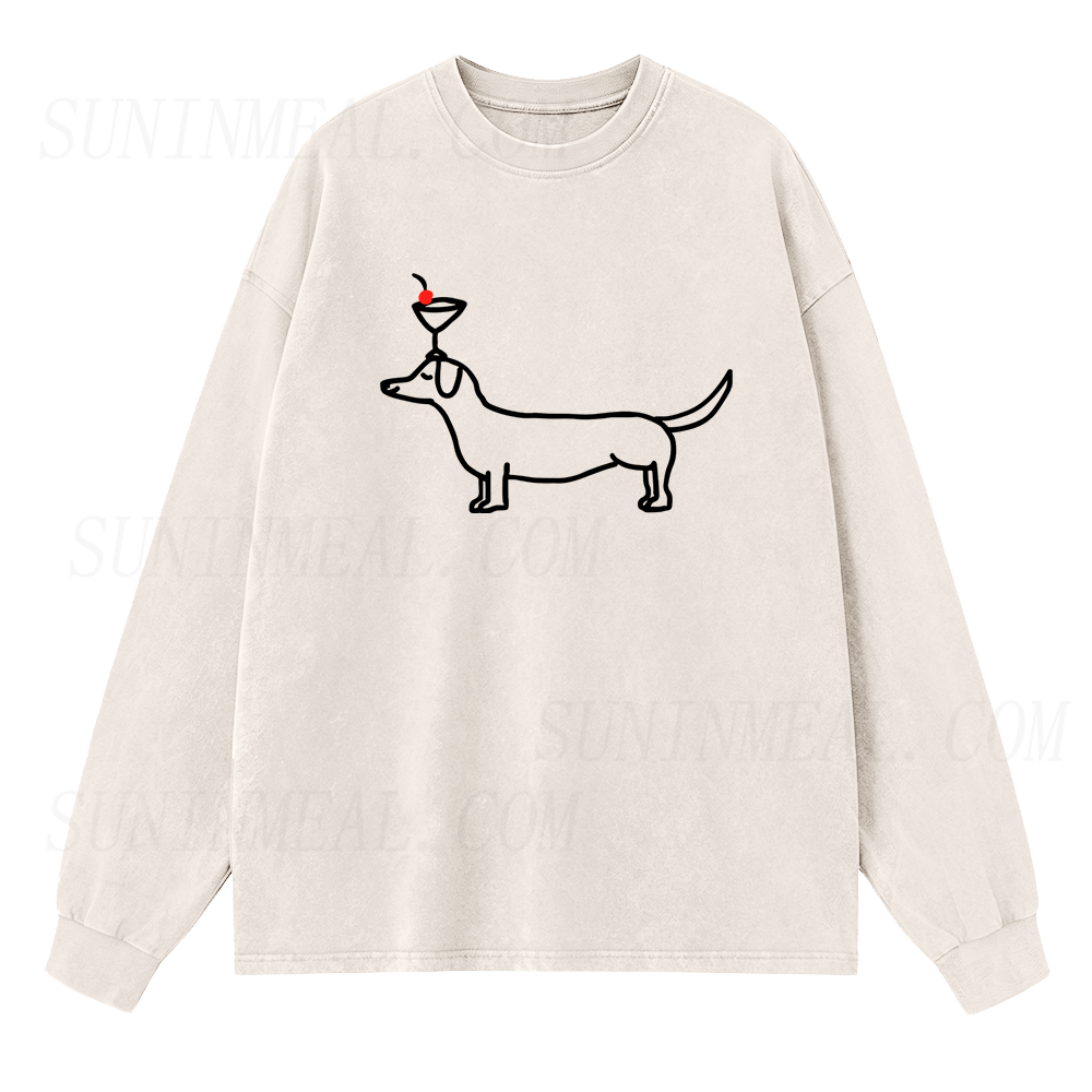 Dog Cocktail Long Sleeve Unisex Tee